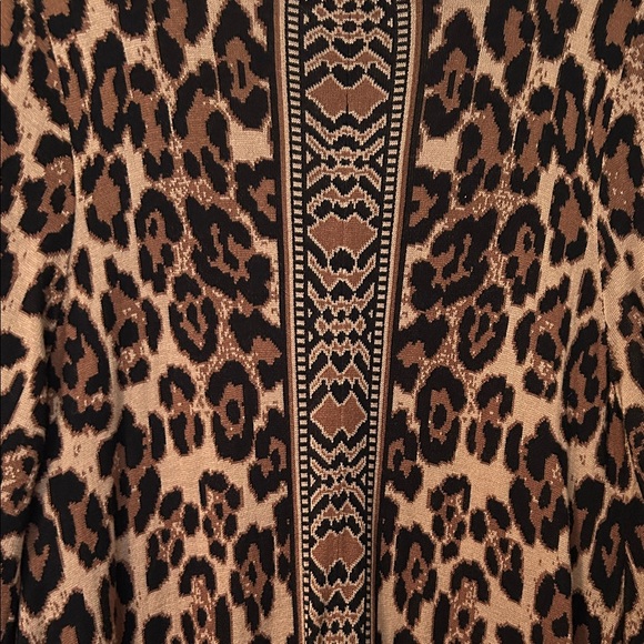 Ruby Rd. Leopard Print Draped Cardigan - Picture 4 of 4